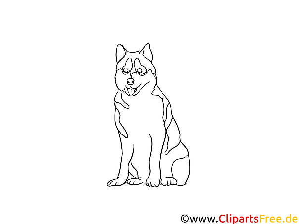 Schwarz-weiss Clipart Laika - Hunderassen Bilder