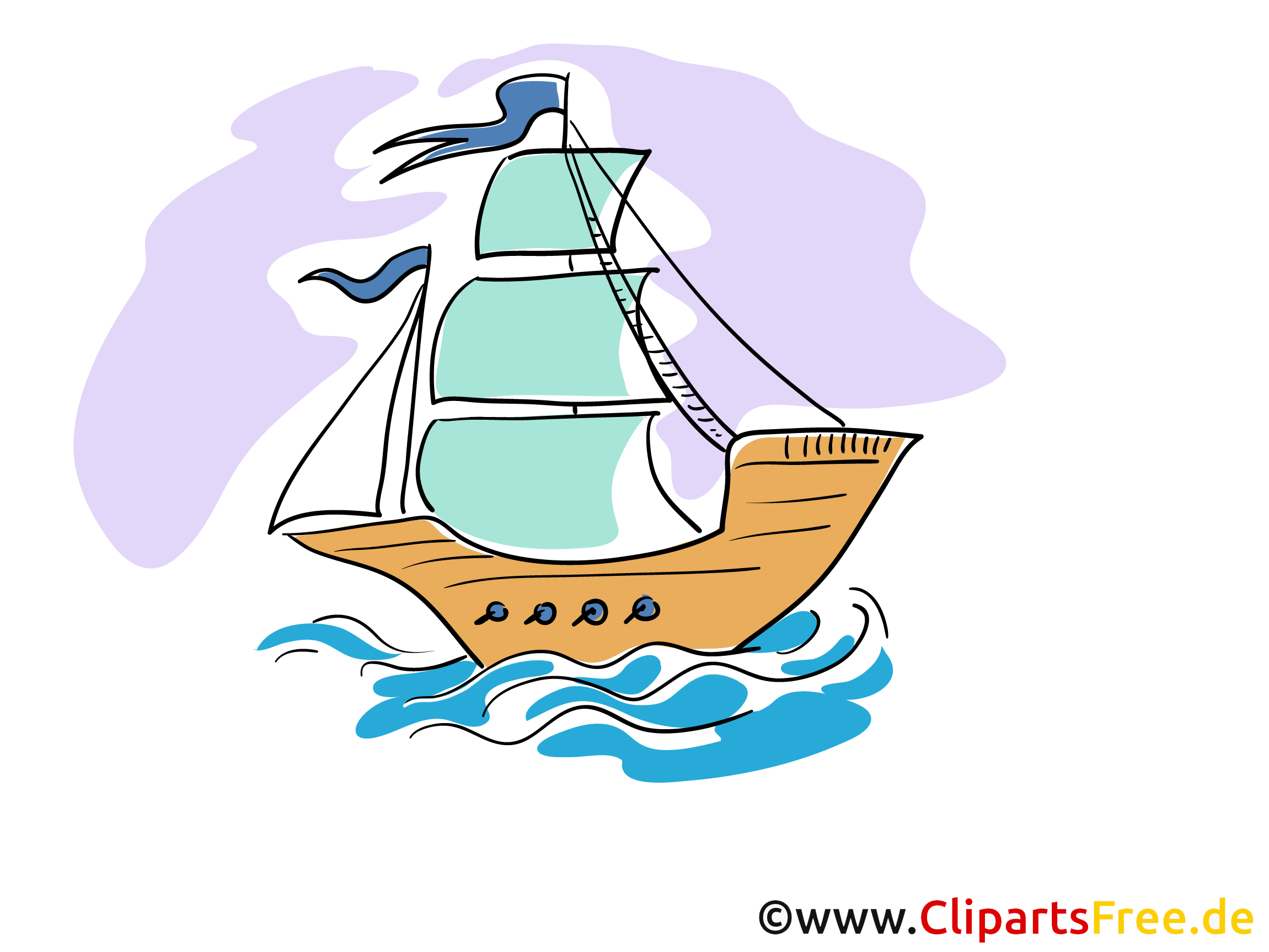 Bild, Clipart Segelschiff kostenlos