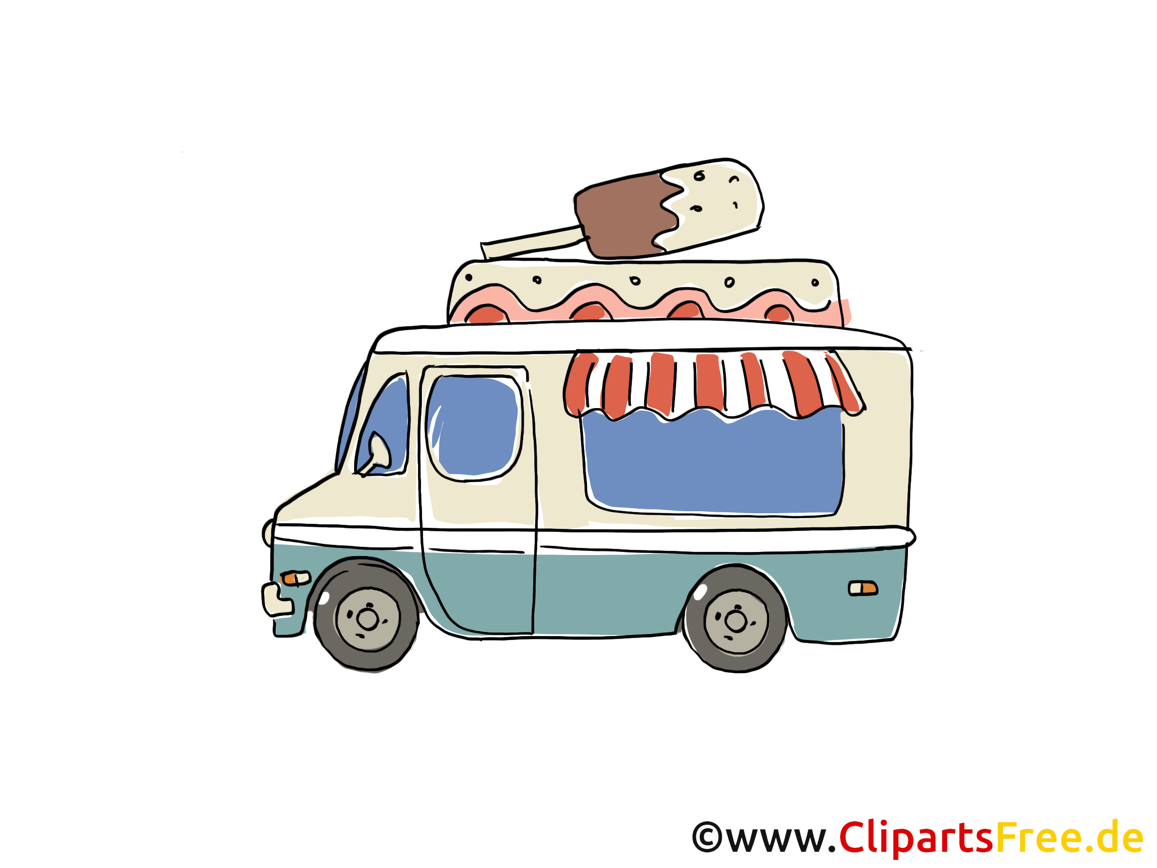 Eiswagen, Verkaufswagen Clipart, Bild, Cartoon, Comic, Grafik Eiswagen, Verkaufswagen Clipart, Bild, Cartoon, Comic, Grafik