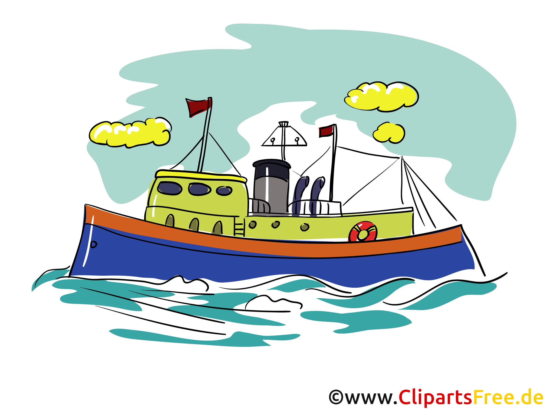 Fischerboot Nordsee Clipart, Bild, Cartoon, Grafik gratis