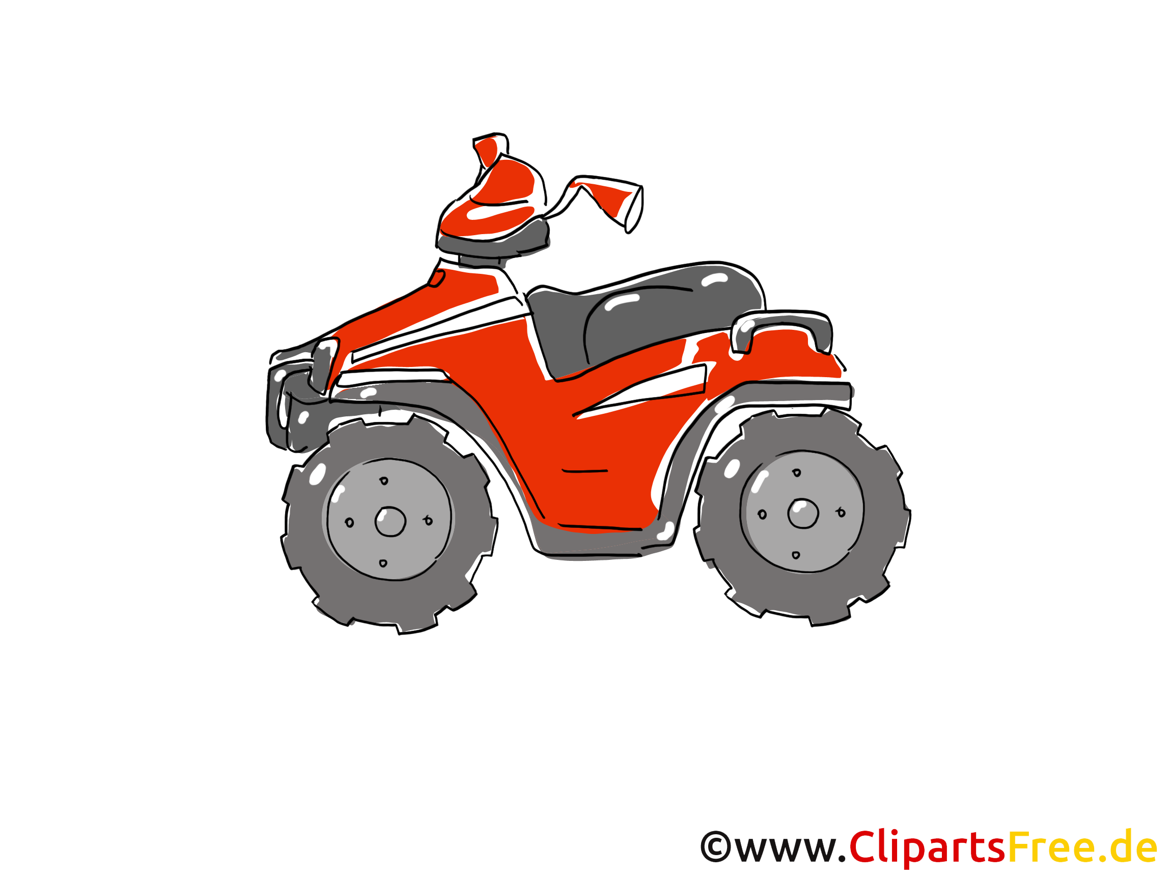 Quadricycle, Vierrad Clipart, Bild, Cartoon, Comic, Grafik