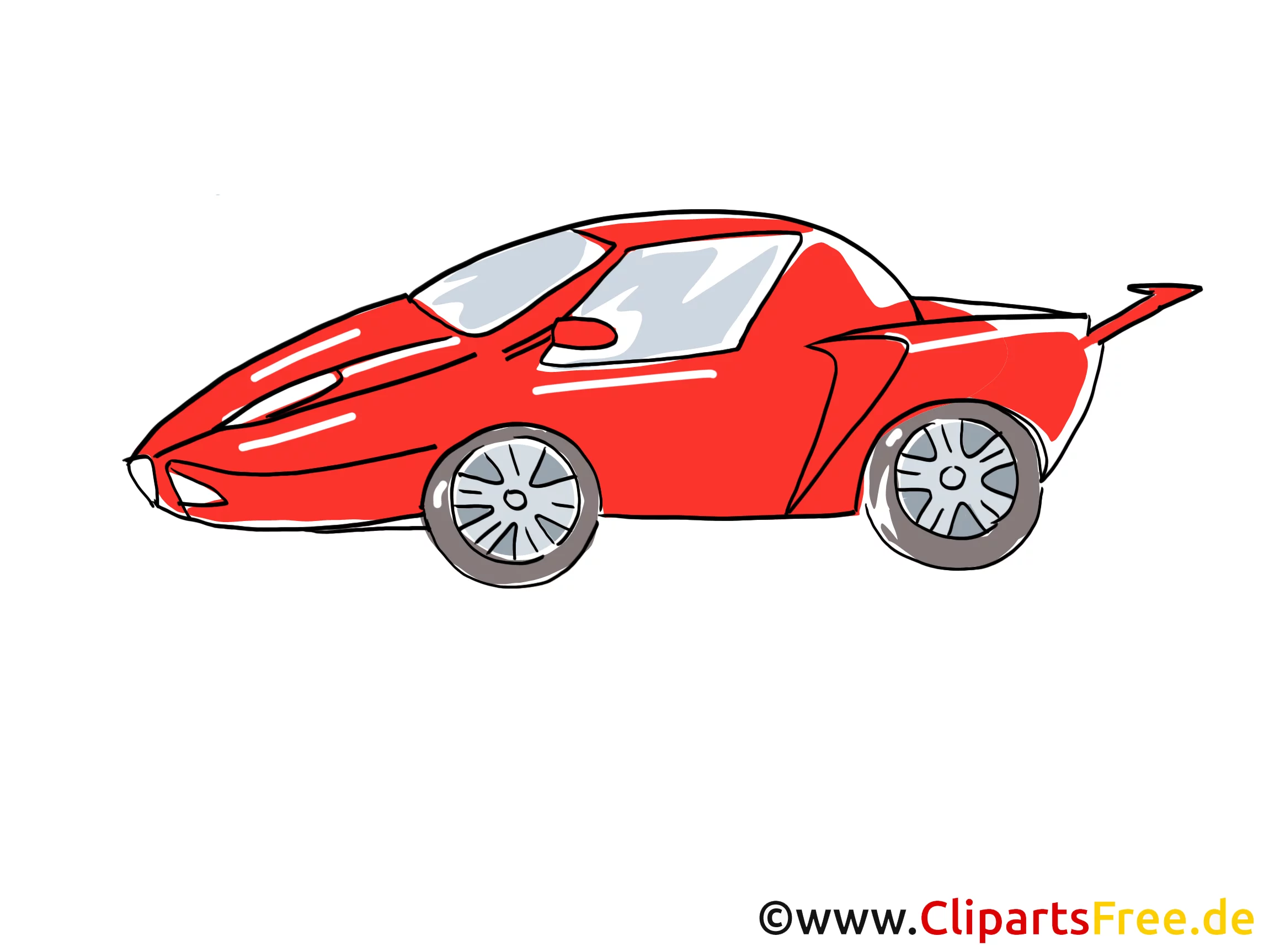 Red Sport Car Clip Art, Image, Pic, Cartoon, Comic