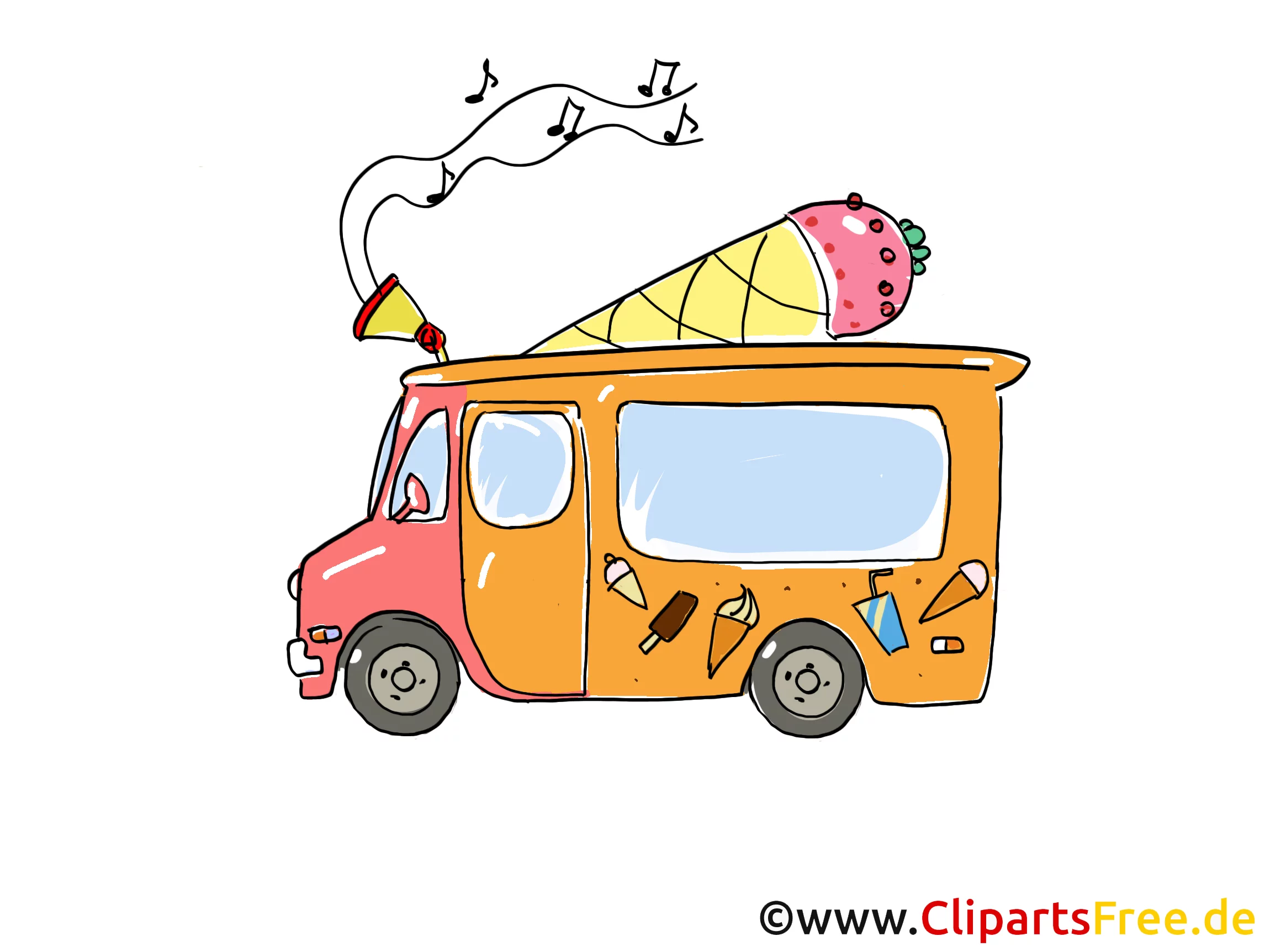 Süßwaren Wagen Clipart, Bild, Comic, Grafik