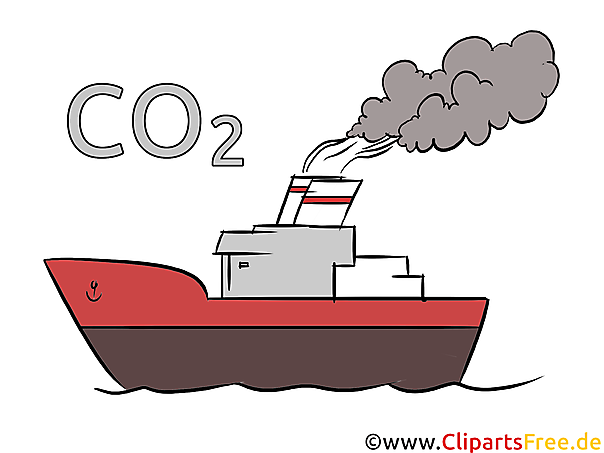 船からのco2排出量ストックイラスト クリップアート 写真