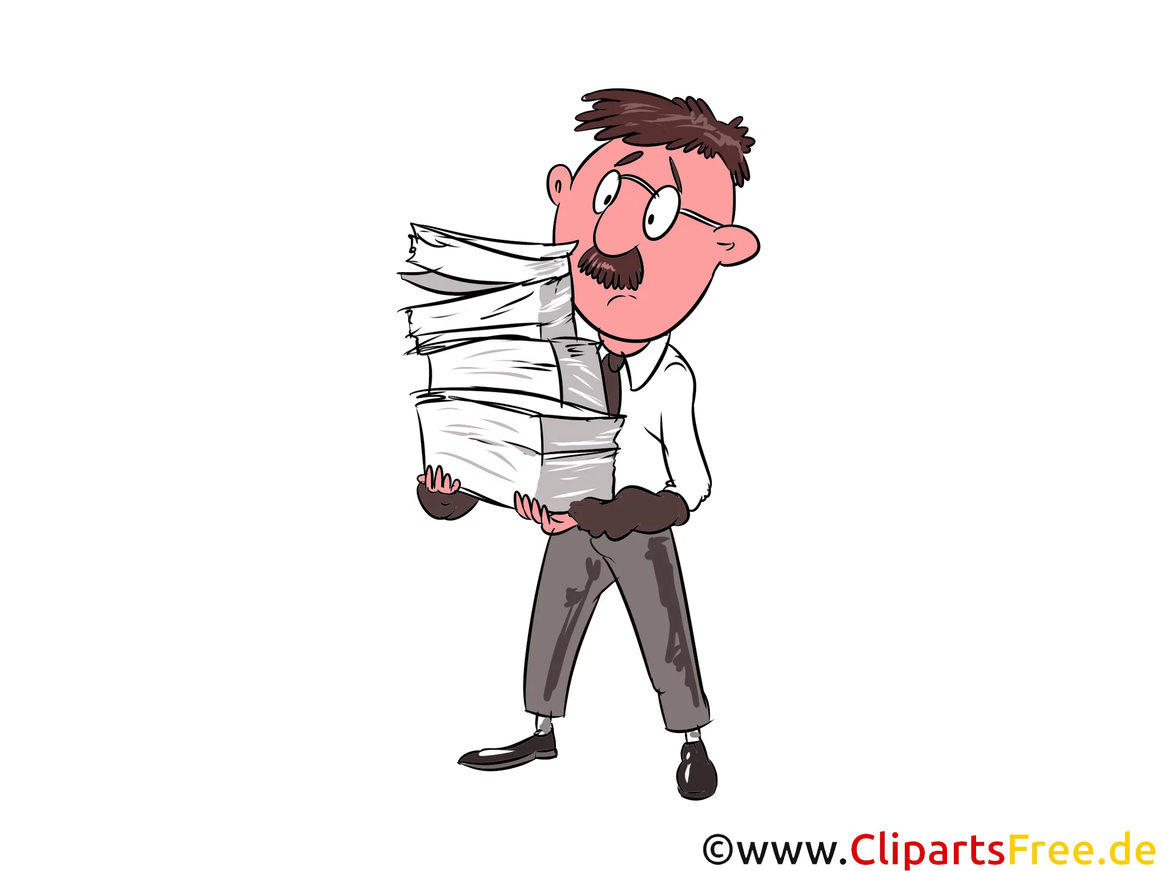 Buchhalter im Stress Clipart, Bild, Illustration, Grafik