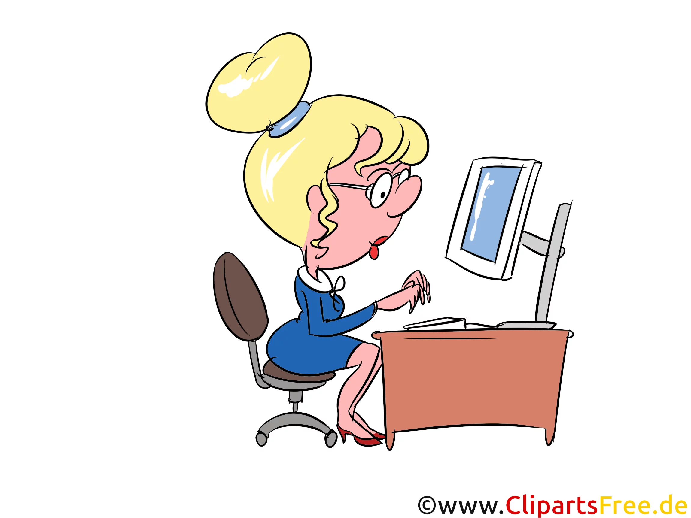 Frau am PC Clipart, Buchhaltung Bilder