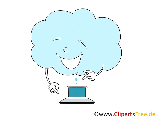 Daten speichern im Cloud Clipart, Illustration, Cartoon