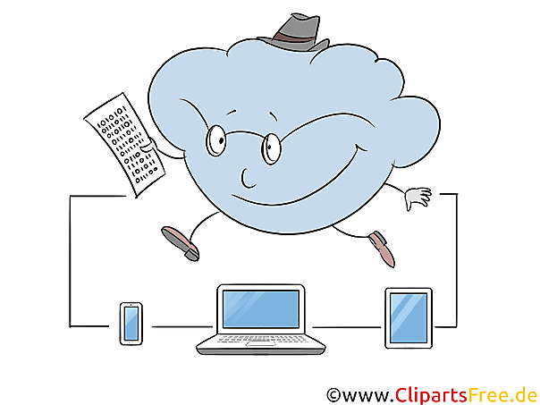 Datenspeicherung im Cloud Clipart, Bild, Illustration