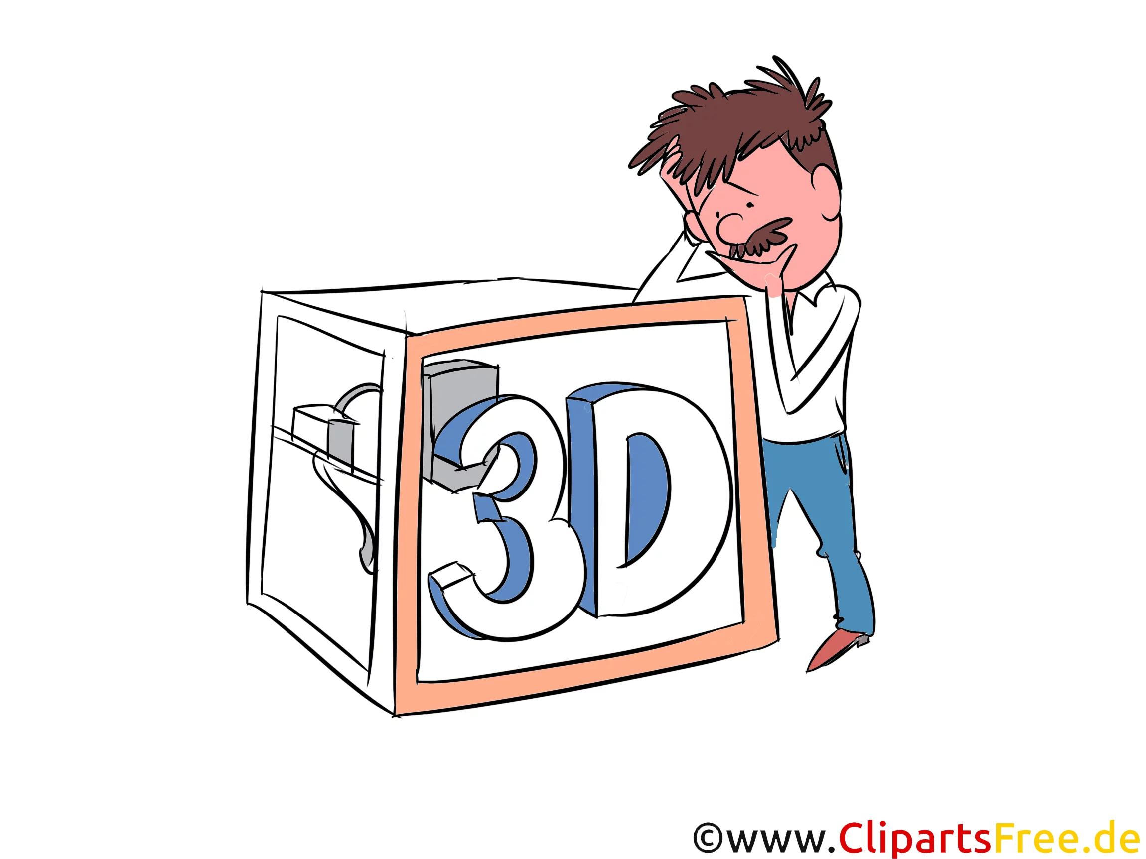 3D-Drucker Zeichnung, Illustration, Clipart