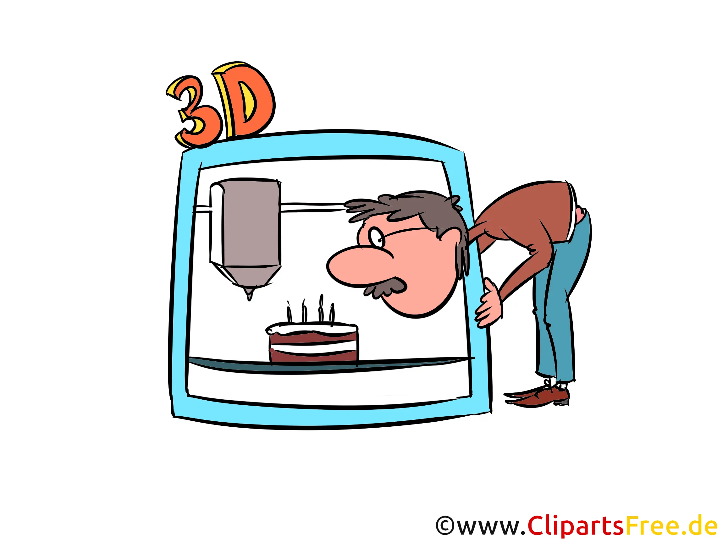 Lebensmitteldrucker, Essen aus dem 3D-Drucker Clipart, Bilder, Illustrationen