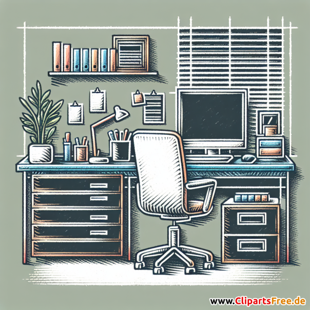 Clipart Office zu Hause