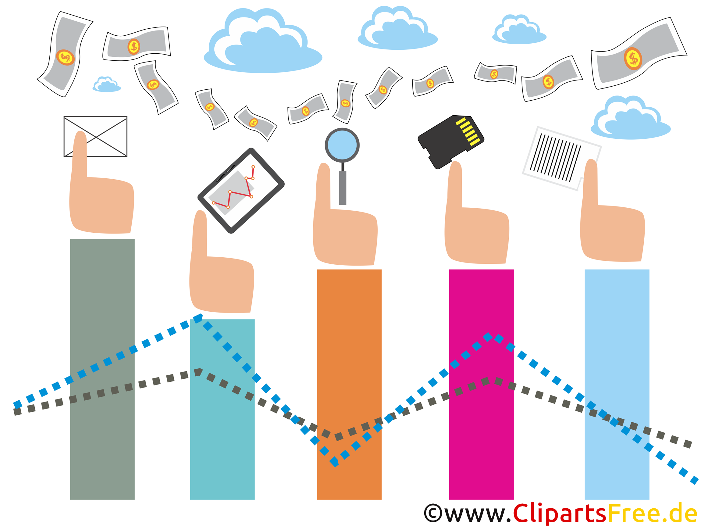 Gratis Illustration StartUps, FinTech, Technologie Gratis Illustration StartUps, FinTech, Technologie