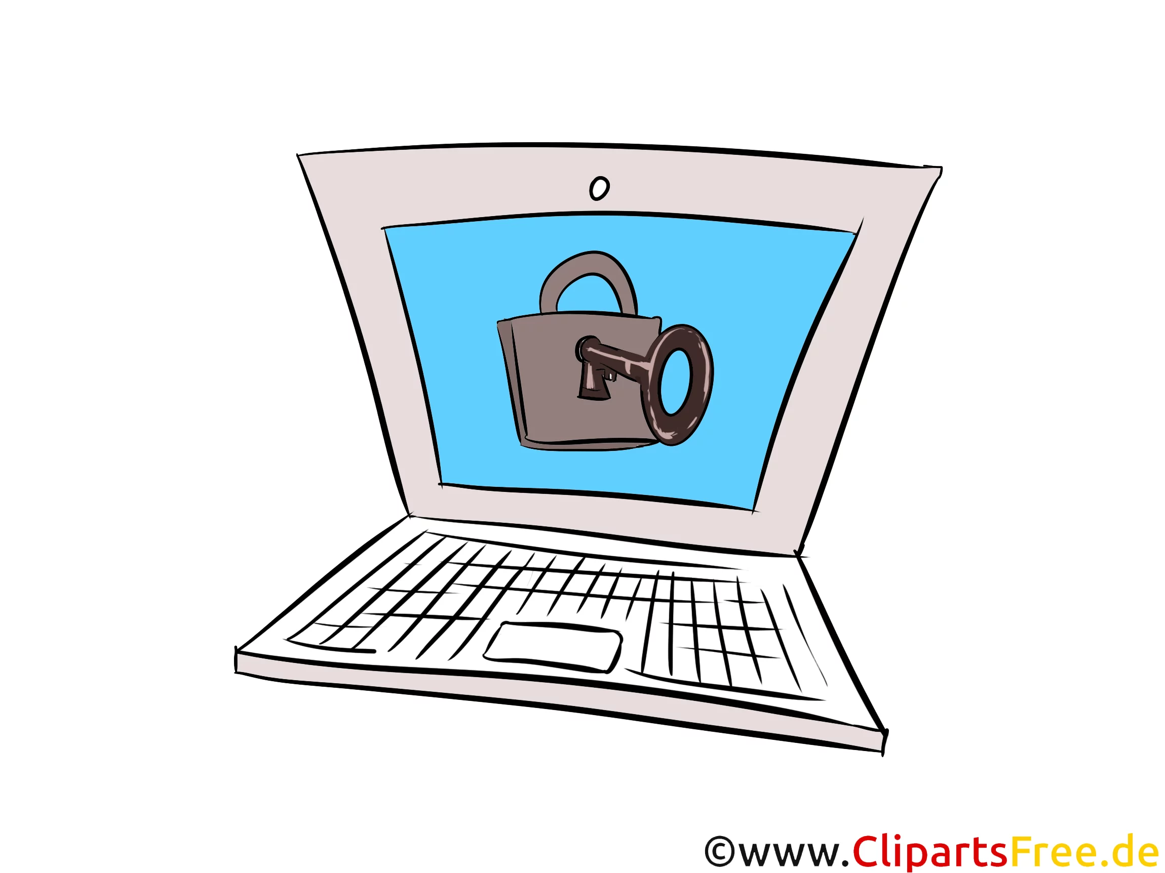 Computer Information Security Clip Art, Image, Illustration free