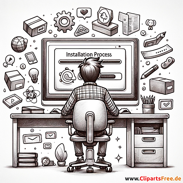 Software programmieren Clipart, Illustration, Bild