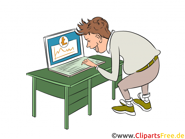 Hamster tradet Krypto zu Hause Clipart