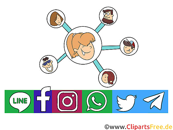 Chatten mit Freunden im Internet Clipart, Bild