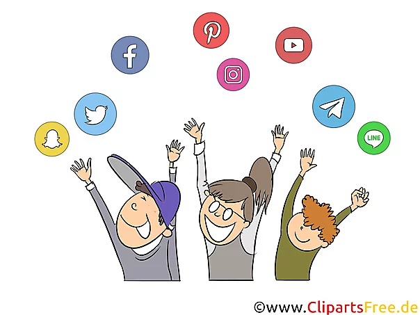 Freudige Kinder im Internet Clipart, Bild, Illustration