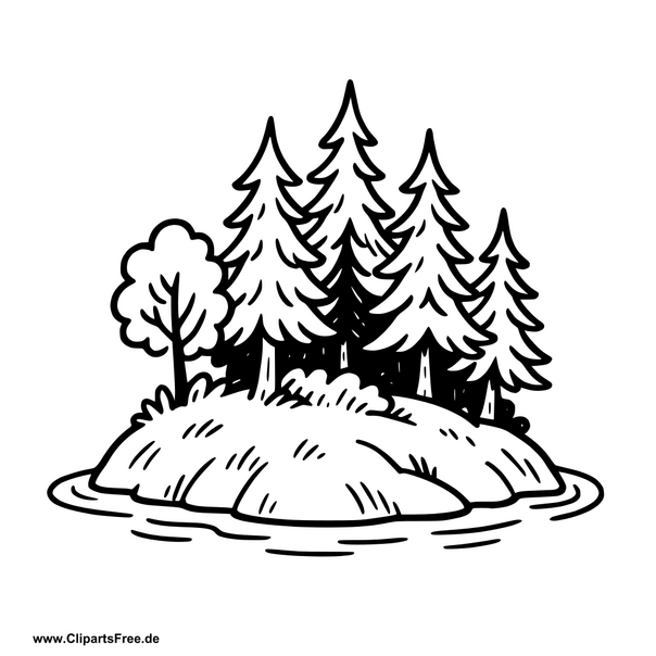 Clipart Wald zum Drucken