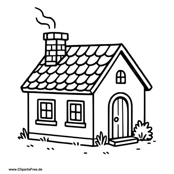 Haus mit Schornstein Clipart