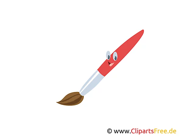 Pinsel, Malen, Malunterricht in der Schule Clipart, Bilder, Grafiken