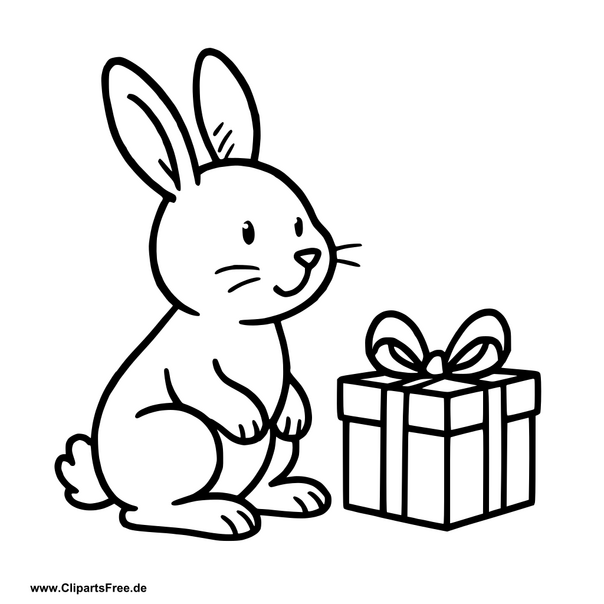 Clipart im SVG-Format Kaninchen mit Geschenk