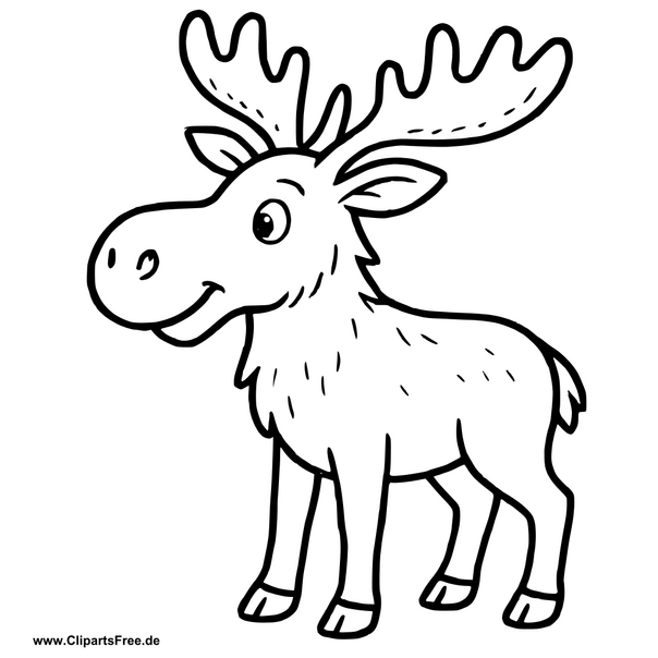 Clipart Elch zum Drucken