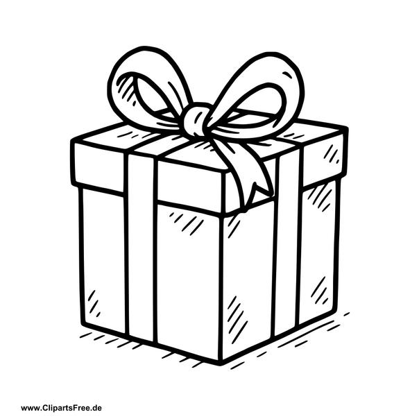 Clipart Geschenk verpackt zum Drucken