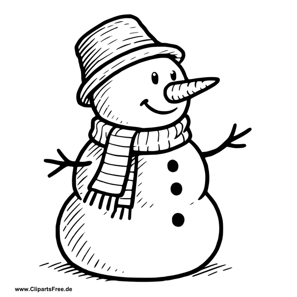 Clipart im SVG-Format Schneemann im Winter