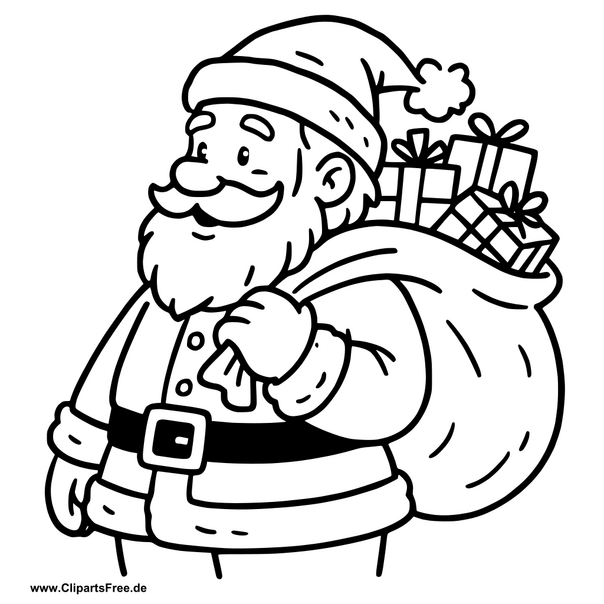 Clipart Nikolaus mit Geschenken