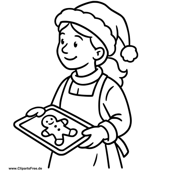 Mädchen mit Plätzchen Clipart im SVG-Format