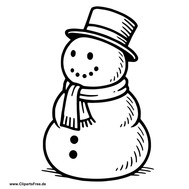 Schneemann ohne Möhre Clipart