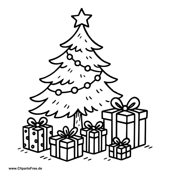 Weihnachtsbaum mit Geschenken Clipart im SVG-Format