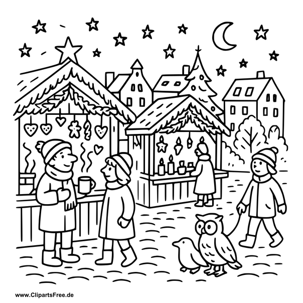 Weihnachtsmarkt Clipart im SVG-Format