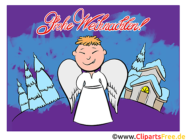 Engel Glueckwunschkarte zu Weihnachten kostenlos verschicken