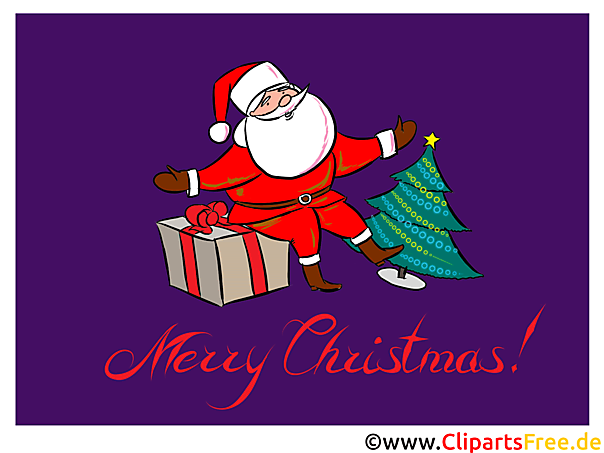 Merry Christmas greeting Card with Santa