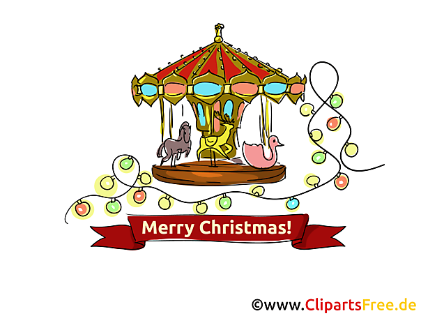 Weihnachtsmarkt Clipart, Grusskarte, eCard kostenlos