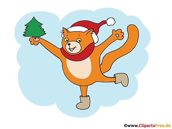 Katze feiert Weihnachten und Silvester Bild, Clipart transparent