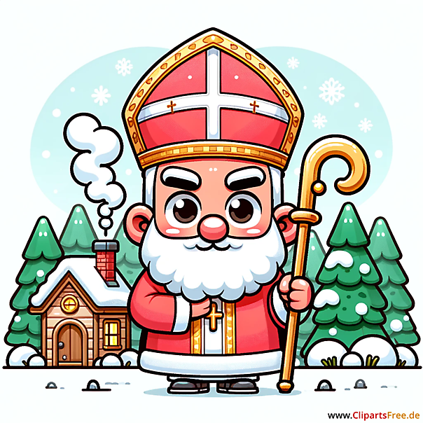 Cartoon Clipart zum Nikolaustag