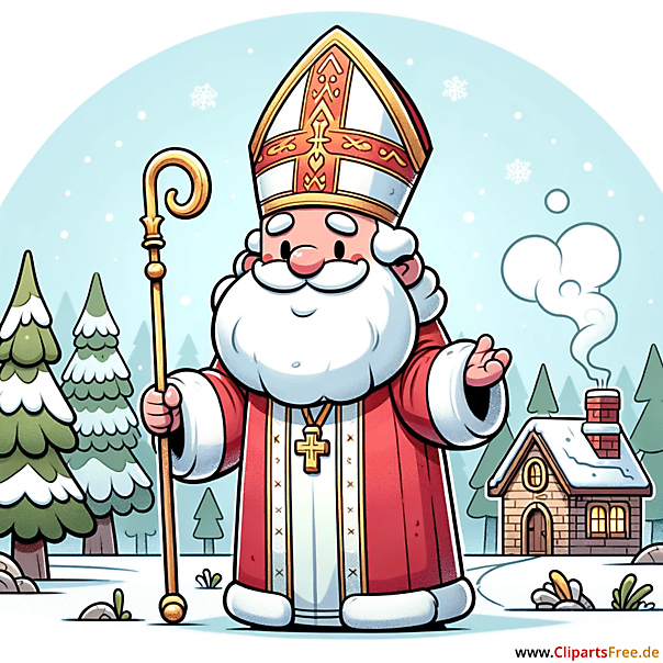 Comic Clip Art zum Nikolaustag