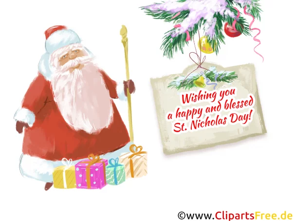 Nikolaus Illustration zum Drucken kostenlos