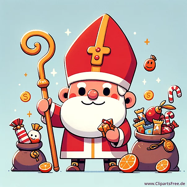 Nikolaustag Clipart im Cartoonstil