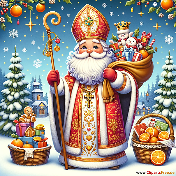 Nikolaustag Illustration im klassischen Stil