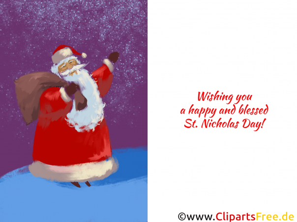 Nikolaustag Klappkarte kostenlos