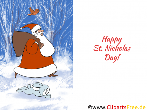 Nikolaustag Klappkarte zum Drucken