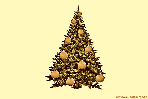 Tannenbaum in Sepia Farben Illustration, Bild, Grusskarte