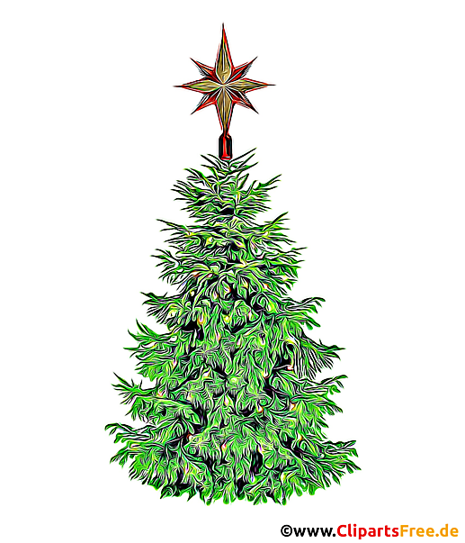 Weihnactsbaum mit Stern Clipart, Bild, Comic