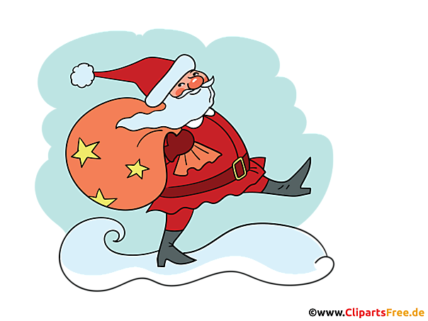 Weihnachtsmann mit Sack und Geschenken PNG Clipart zu Weihnachten