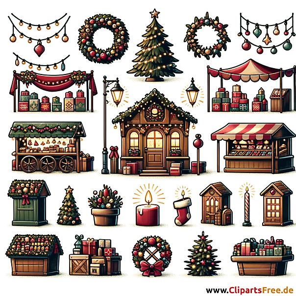 Vintage Cliparts zu Weihnachten