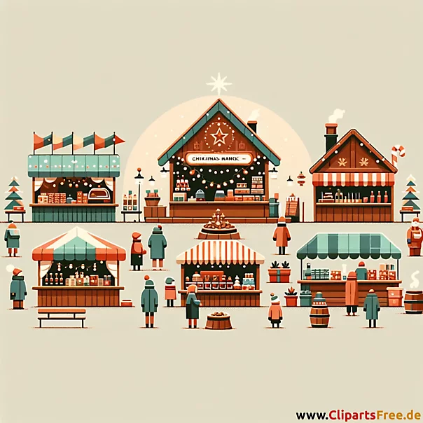 Weihnachtsmarkt Vintage Bilder