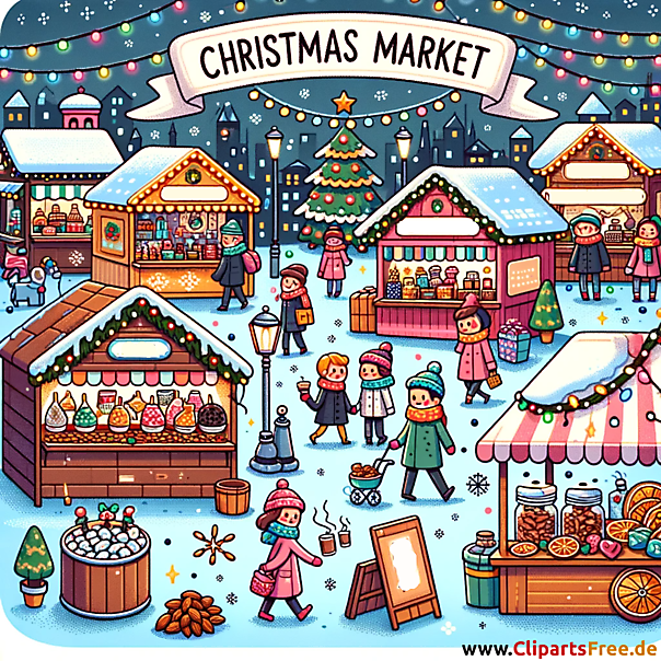 Weihnachtsmarkt Vintage Clip Art